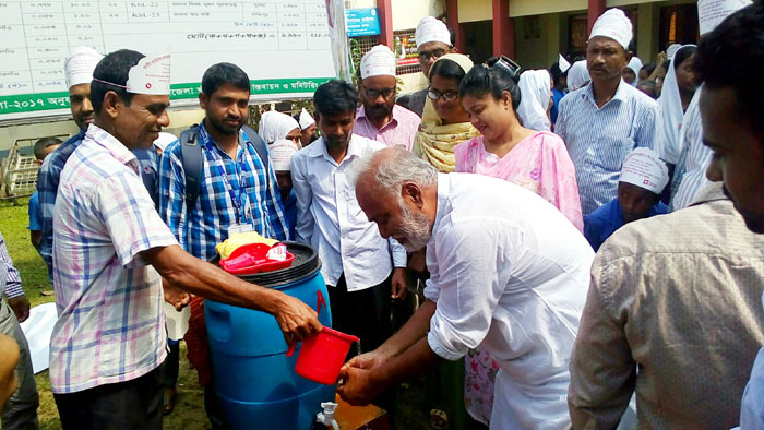 জাতীয় স্যানিটেশন মাস ও বিশ্ব হাত ধোয়া দিবসে বর্নাঢ্য র&zwj;্যালি
