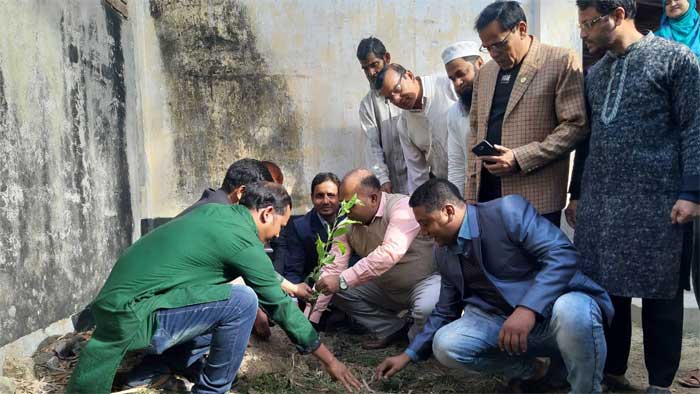 সিরাজগঞ্জে আবুল হোসেনের উদ্যোগে বৃক্ষরোপন ও চারা বিতরণ