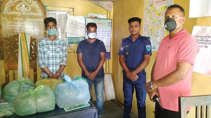 মাধবপুরে ৭০ কেজি ভারতীয় গাঁজাসহ আটক ২