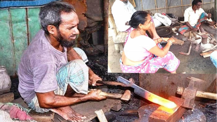 ঠাকুরগাঁওয়ে ঈদকে সামনে রেখে ব্যস্ত সময় কাটাচ্ছেন কামাররা