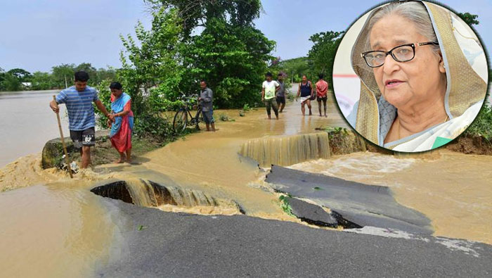 বন্যা পরিদর্শনে সিলেটে প্রধানমন্ত্রী