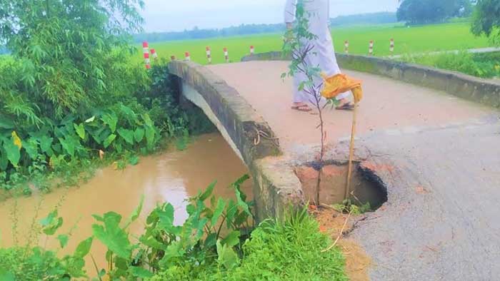 কমলগঞ্জে হুমকির মুখে ডালুয়াছড়া কালভার্ট, ঝুঁকি নিয়ে যান চলাচল