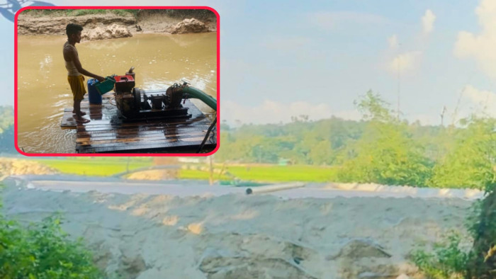 ড্রেজার বসিয়ে অবৈধভাবে বালি উত্তোলন, রাজস্ব হারাচ্ছে সরকার