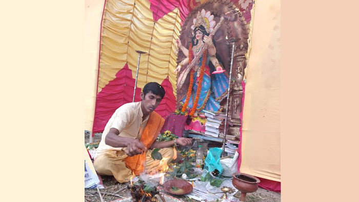আক্কেলপুরে সরস্বতী পূজা উদযাপিত