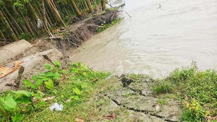 ঝালকাঠি সুগন্ধা নদীর ভাঙনে বিলীন হয়ে গেছে কয়েক'শ বসতবাড়ী স্কুল মসজিদ ও ফসলী জমি