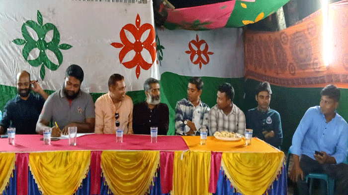 নকলায় সাংবাদিকদের পূজামন্ডপ পরিদর্শন ও মতবিনিময়