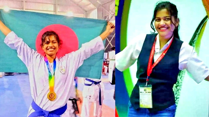 কারাতে ৯ টি পদক পাওয়া ঝালকাঠির মিথিলার লক্ষ্য এবার বিশ্ব জয়