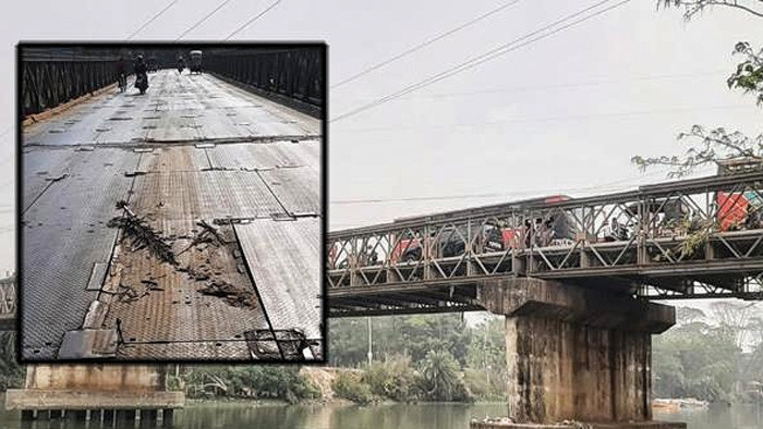 বার্ধক্যের ভারে চলছে ঝালকাঠির ঝুঁকিপূর্ণ বাসন্ডা সেতু
