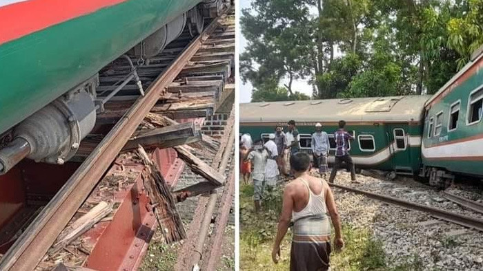 নাঙ্গলকোটে বিজয় এক্সপ্রেস ট্রেন লাইনচ্যুত, ১৪ ঘণ্টা পর ট্রেন চলাচল শুরু