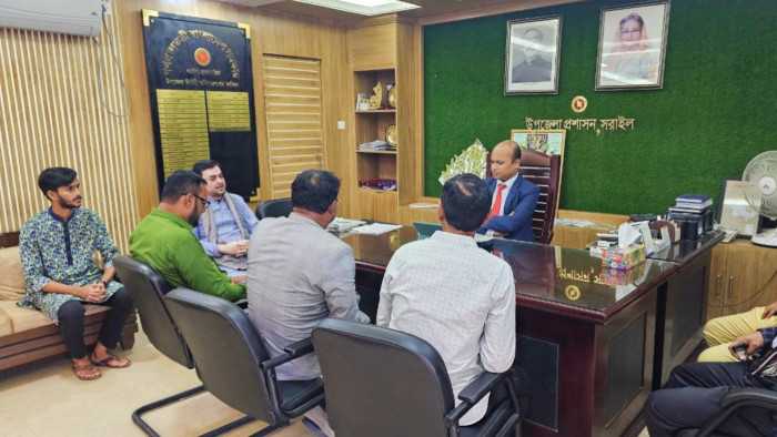 সরাইলে নবাগত ইউএনও'র সাথে রিপোর্টার্স ইউনিটির মতবিনিময় সভা
